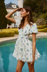 Sommer Floral Puff Sleeve Mini Dress