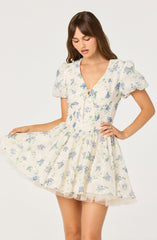 Sommer Floral Puff Sleeve Mini Dress