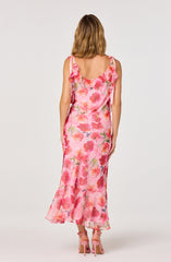 Nissa Floral Ruffle Midi Dress
