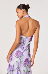 Yasmeen Floral Halter Godet Maxi Dress
