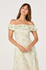 Alannah Off-Shoulder Floral Midi Dress