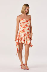Paloma Cowl Neck Asymmetric Mini Dress