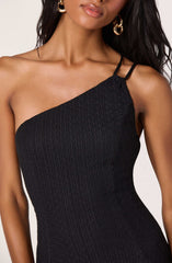 Nola One-Shoulder Knit Midi Dress