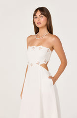 Shavonda Cutwork Open-Back Midi Dress