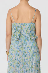Makennah Plissé Floral Maxi Dress