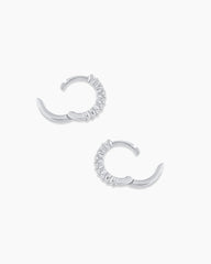 14K White Gold Diamond Pavé Huggies