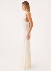 Aarin Lace Maxi Dress - Cream