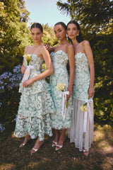 Roseate Tiered Maxi Dress in Mint Green