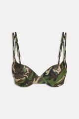 X Khy Cherish Foil Push Up Bikini Top - Camo