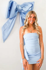 Chic Strapless Ruched Asymmetrical Hem Short Homecoming Dress