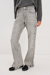 Del Mar Boyfriend - Stone Grey Studded