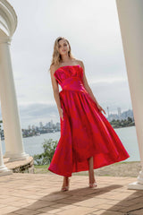Laurel Sleeveless Maxi Dress in Pink & Red