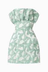 Lisette Ruffle Mini Dress in Sea Green