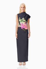 Azelie Asymmetrical Gown in Black