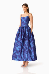Sorelle A-Line Gown in Cobalt Blue