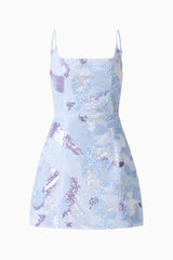 Aurae Embellished Mini Dress in Sky Blue