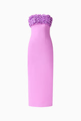 Solenne Column Midi Dress in Purple