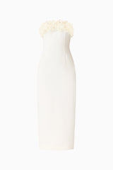 Solenne Column Midi Dress in White