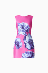Sybella Shift Mini Dress in Pink & Blue Floral