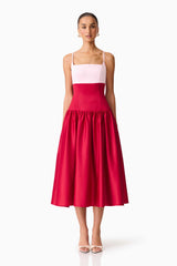 June A-Line Gown in Pink & Red
