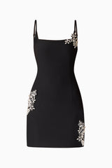 Veda Embellished Mini Dress in Black
