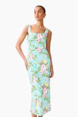 Emmeline Sequin Midi Dress in Mint Green