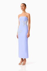 Mira Strapless Gown in Blue