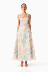 Taliah A-Line Gown in Blue Multi