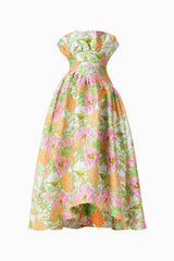 Laurel Sleeveless Maxi Dress in Green Floral