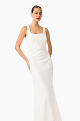 Odelia Beaded Maxi Dress in White
