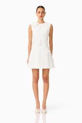 Reina Applique Mini Dress Dress White