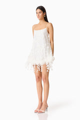 Rina Shift Mini Dress in White