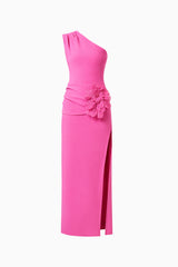 Janelle One Shoulder Gown In Pink