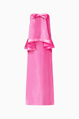 Rosera Satin Bow Maxi Dress in Pink