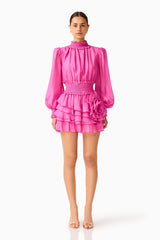 Rosera Long Sleeve Playsuit in Pink