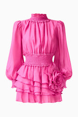 Rosera Long Sleeve Playsuit in Pink