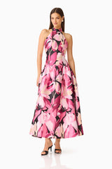 Lumiflora Halter Gown in Pink Floral