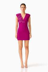 Dahlira Shift Mini Dress in Orchid Pink