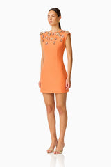 Solae Floral Mini Dress in Orange