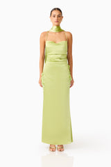 Florea Scarf Gown in Pistachio Green
