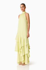 Varella Halter Gown in Pistachio Green