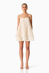 Vessia Shift Mini Dress in Cream