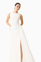 Amelina Sash Gown in White