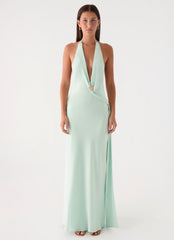 Eleni Halter Maxi Dress - Pistachio