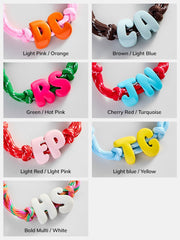 Knotty Enamel Initial Custom Bracelet - Red/Blue Double Letter