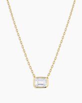 Classic Diamond Emerald Necklace