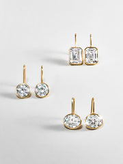 Fallon 14K Gold Bezel Earrings - Gold