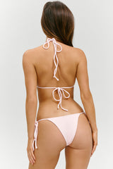 X Paige Lorenze Ari Ribbed Triangle Bikini Top - Blushing