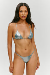 X Khy Luna Metallic Bikini Bottom - Chrome