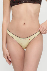 Full Moon Reversible Satin Bikini Bottom - Honey Bug